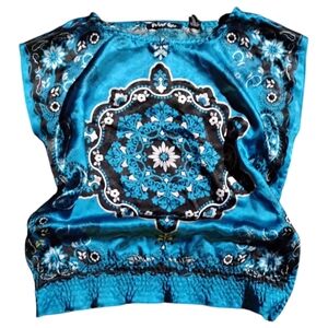 Planet Gold Blue Paisley Box Top